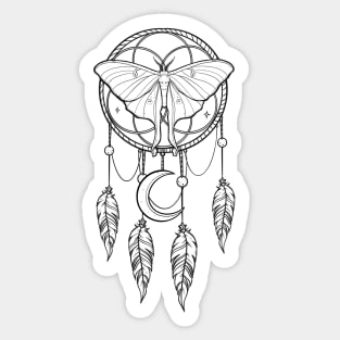 Luna Moth Dreamcatcher Tattoo graphic design Sticker